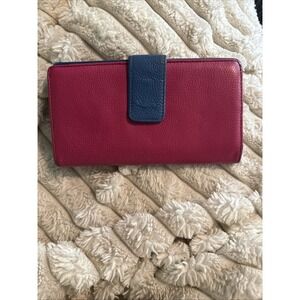 Leather Pink And Purple Color Block Wallet & Coin Purse 80/90s Era B9